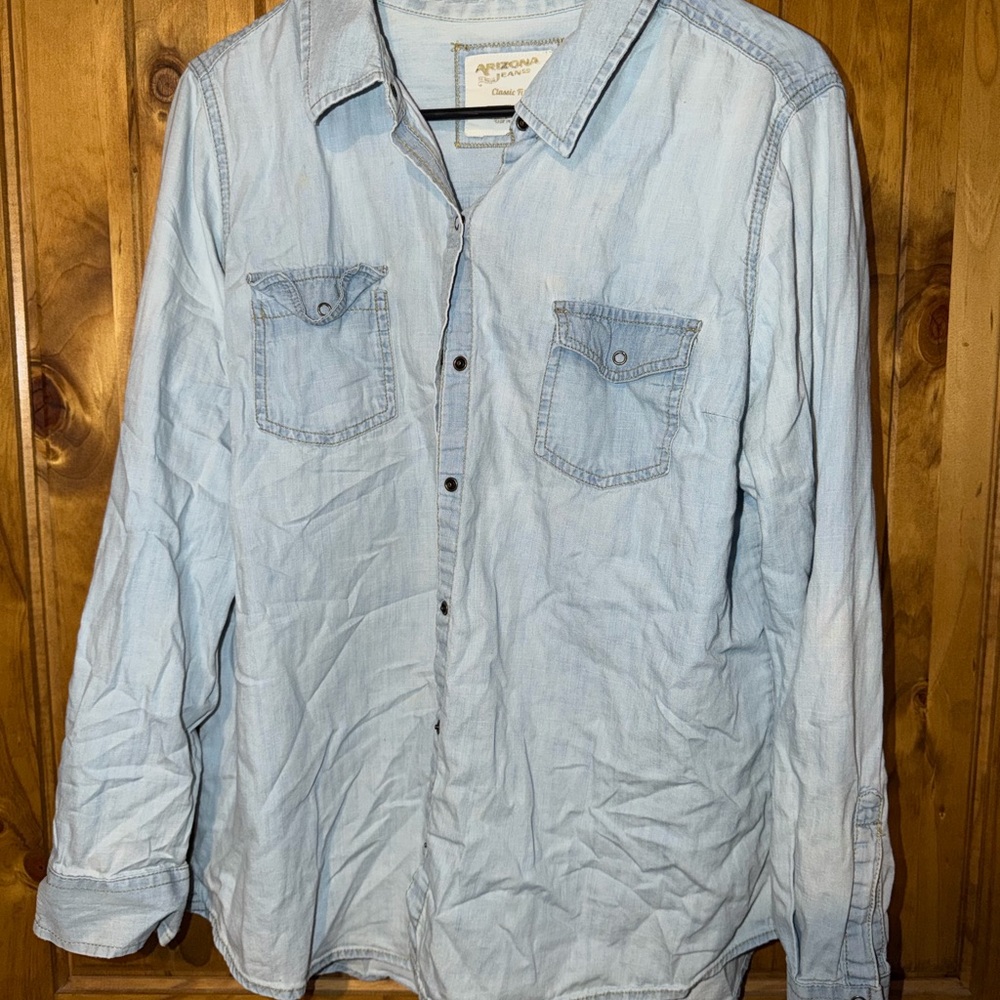 American Eagle Outfitters Sky Blue Casual Shirt